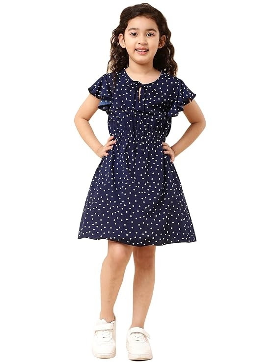 Girls Skater Knee Length Casual Dress