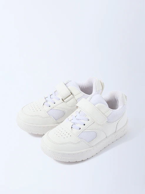 Yellow White Perforated Sneakers