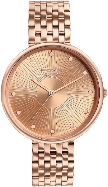 Sonata Poze Quartz Analog Beige Dial Metal Strap Watch for Women